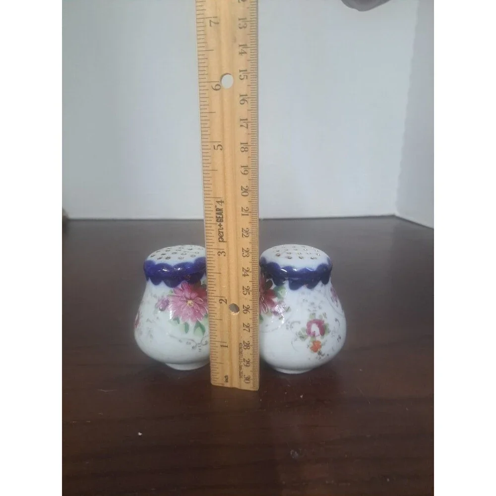 Vintage Nippon Style Wildflowers Porcelain Salt And Pepper Shaker Set